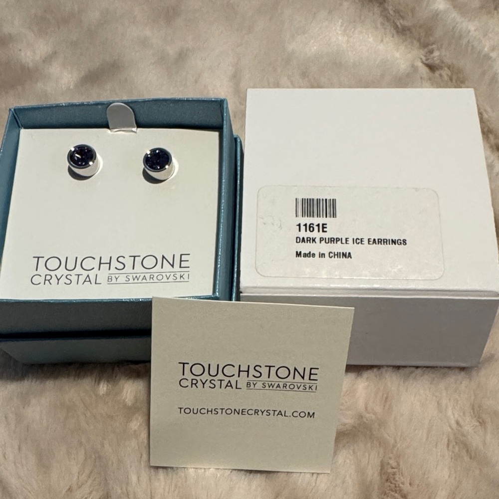 Touchstone Crystal Deep Purple Ice Earrings